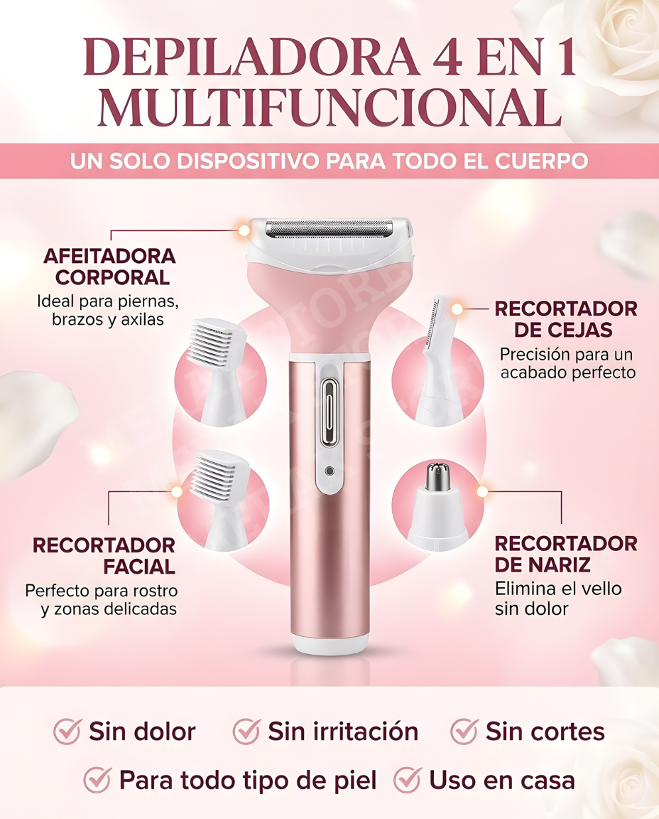 Depiladora femenina 4 en 1