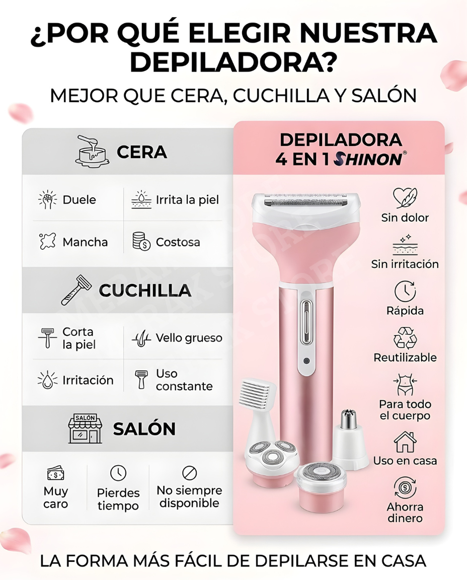Depiladora femenina 4 en 1